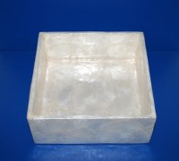 6" Square White Capiz Beverage Napkin Holder