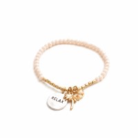Ivory and Gold Toned Relax Palm Bracelet