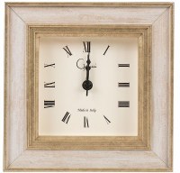 4" Square Ivory Cambridge Clock