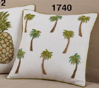 18" Square Beaded Palm Pillow