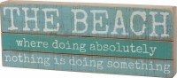 16" x 6" The Beach Wooden Plaque