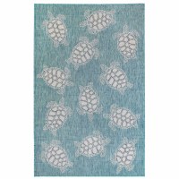 3.3' x 4.11' Aqua Sea Turtles Rug