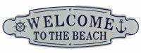 11" x 36" Welcome To The Beach Metal Plaque