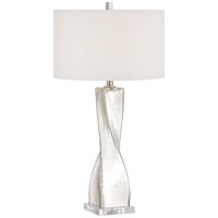 32" Silver Twist Glass Table Lamp