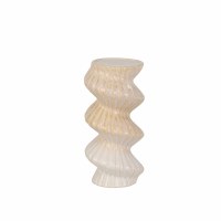 13" Beige Spiral Pillar Candleholder