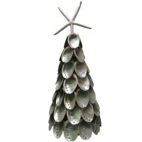 10" Natural Abalone Tree With Starfish