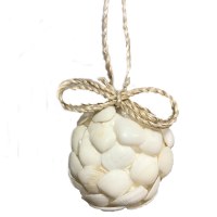 2" White Shell Ball Ornament