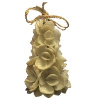 3" White Shell Flower Tree Ornament
