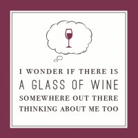 5" Square Wine Thinking Of Me Too Beverage Napkin