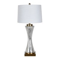 33" Silver Crackle Glass Twist Table Lamp