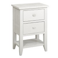 18" White 2 Drawer Shell Knob Cabinet