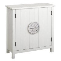 32" White 2 Door Compass Knob Cabinet