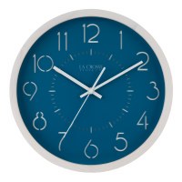 13" Round White With Blue Face Wall Clock