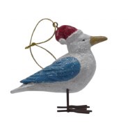 3.5" Seagull With Red Hat Ornament