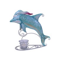 11" Dolphin With Hat Tea Light Holder