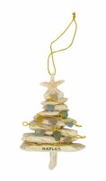 Naples Driftwood Seaglass Tree Resin Ornament