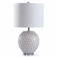 29" Gray Wash Faux Woven Table Lamp