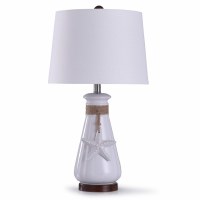 26" White Starfish Dangle Table Lamp