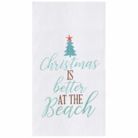 18" x 27" Christmas Is Better At The Beach Flour Sack Kitchen Towel