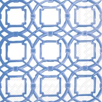 5" Square Blue and White Courtyard Beverage Napkin