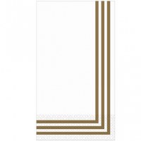 8" x 5" Gold Stripe Border Guest Towel