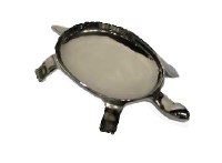 12" Silver Metal Turtle Tray