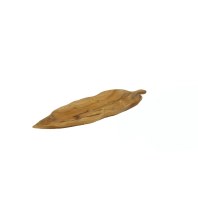 22" Natural Leaf Shaped Wooden Tray