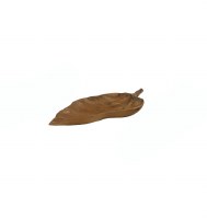 21" Natural Leaf Shaped Wooden Tray