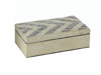 14" Rectangle Mother Of Pearl Chevron Box