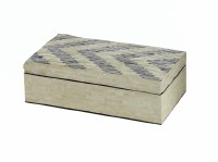 12" Rectangle Mother Of Pearl Chevron Box