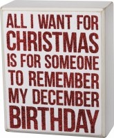 5" x 4" Remember December Birthday Wooden Plaque