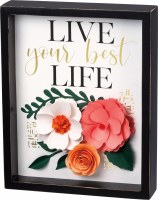 10" x 8" Live Best Life Wooden Plaque