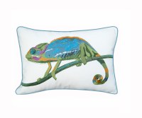 12" x 18" Embroidered Chameleon Indoor Outdoor Pillow