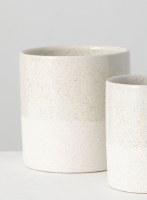 6" Cream Speckle Ceramic Pot