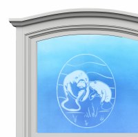 5" Oval Manatee White Window Cling