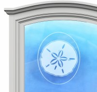 5" Oval Sand Dollar White Window Cling
