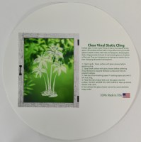 12" Round White Palm Tree Window Cling