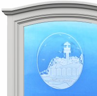 5" Oval Sanibel Island Lighthouse White Window Cling