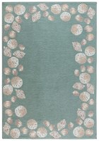 2' x 5' Aqua Seashell Border Rug