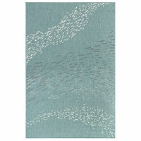 4'10" x 7'4" Aqua School Of Fish Rug