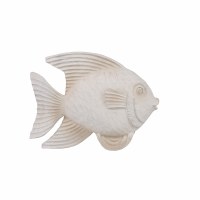 10" Distressed White Finish Polyresin Fish
