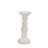 10" White Dimpled Ceramic Pillar Holder