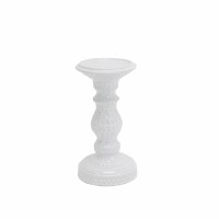 8" White Dimpled Ceramic Pillar Holder