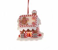 3" LED Gingerbread House With Square Door Ornament