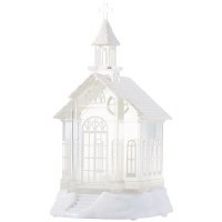 10" LED Clear Glitter Church Lantern