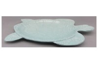 16" Green Turtle Ceramic Platter