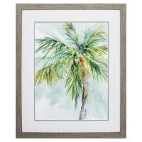 33" x 27" Palm Breeze 2 Framed Print Under Glass