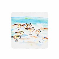 4" Square Sanderlings Water Coaster