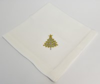 20" Silver and Gold Christmas Tree Napkin
