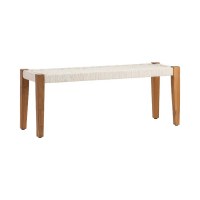 46" Woven Jute Top Bench